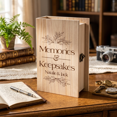 Personalised Memories & Keepsakes Engraved Storage Box Wooden Keepsake Box | Reusable Storage Box |Memorial Keepsake Box | Any Occasion Memory Box