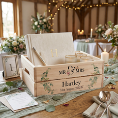 Personalised Wedding Crate, Wooden Mr and Mrs Crate, Wedding Hamper Decor storage crate ukgiftstoreonline