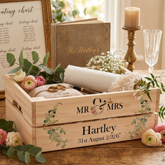 Personalised Wedding Crate, Wooden Mr and Mrs Crate, Wedding Hamper Decor storage crate ukgiftstoreonline
