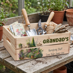 Personalised Gardening Storage Crate Gift Keen Gardener Fathers Day Mothers Day Birthday or Anniversary storage crate ukgiftstoreonline