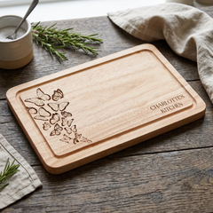 Butterfles Engraved Solid Wooden Chopping Board with Optional Personalisation For Any Occasion chopping Board ukgiftstoreonline