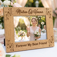 Personalised Matron Of Honour Wooden Engraved Photo Frame Wedding Gift wedding photo frame ukgiftstoreonline