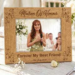 Personalised Matron Of Honour Wooden Engraved Photo Frame Wedding Gift wedding photo frame ukgiftstoreonline