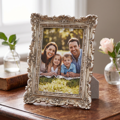 Classical Style Antique Floral Resin Photo Frame 4" x 6" photo frame ukgiftstoreonline
