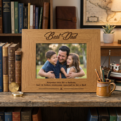 Best Dad Engraved Wooden Photo Frame Gift For Fathers Day, Birthday or Christmas grandad photo frame ukgiftstoreonline