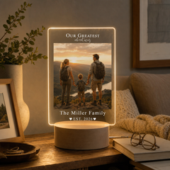 Personalised LED Photo Frame Night Light – Custom Picture Gift Our Greatest Adventures