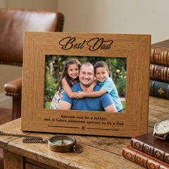 Best Dad Engraved Wooden Photo Frame Gift For Fathers Day, Birthday or Christmas grandad photo frame ukgiftstoreonline