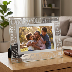 World's Best Daddy Glass Photo Frame Gift With Sentiments For Fathers Day, Birthday or Christmas Nan Photo Frame ukgiftstoreonline
