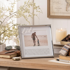 Dad Silver Photo Frame 6'x4' Picture with Diamantes and Message, Freestanding and Gift Boxed - Father's Day, Birthday or Christmas photo frame ukgiftstoreonline