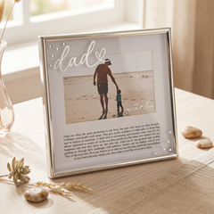 Dad Silver Photo Frame 6'x4' Picture with Diamantes and Message, Freestanding and Gift Boxed - Father's Day, Birthday or Christmas photo frame ukgiftstoreonline