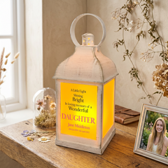 Personalised Daughter In Loving Memory Graveside Lantern Gift With Flame Effect Personalised Lights ukgiftstoreonline