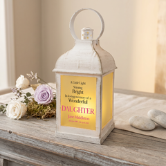 Personalised Daughter In Loving Memory Graveside Lantern Gift With Flame Effect Personalised Lights ukgiftstoreonline