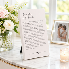 Mother Of The Bride Plaque Gift – Standing Plaque With Sentimental Quote
