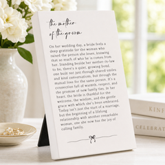 Mother Of The Groom Plaque Gift – Standing Plaque With Sentimental Quote