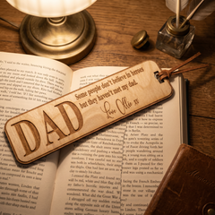 Personalised Engraved Dad Gift Wooden Bookmark with Sentiment Personalised Bookmark ukgiftstoreonline