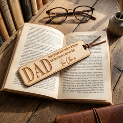 Personalised Engraved Dad Gift Wooden Bookmark with Sentiment Personalised Bookmark ukgiftstoreonline