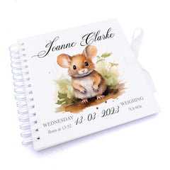 Personalised Baby Scrapbook or Photo Album My First Year Woodland Mouse