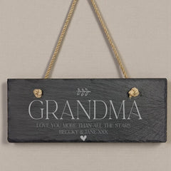 Personalised Hanging Slate Sign Gift For Grandma Birthdays Christmas Etc. Personalised Gifts ukgiftstoreonline