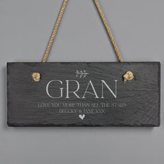 Personalised Hanging Slate Sign Gift For Gran Birthdays Christmas Etc. Personalised Gifts ukgiftstoreonline