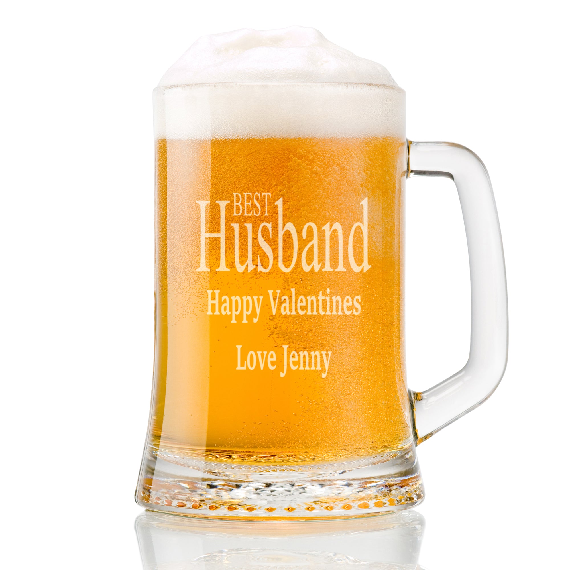 Personalised Engraved Husband Beer Glass Tankard One Pint Gift