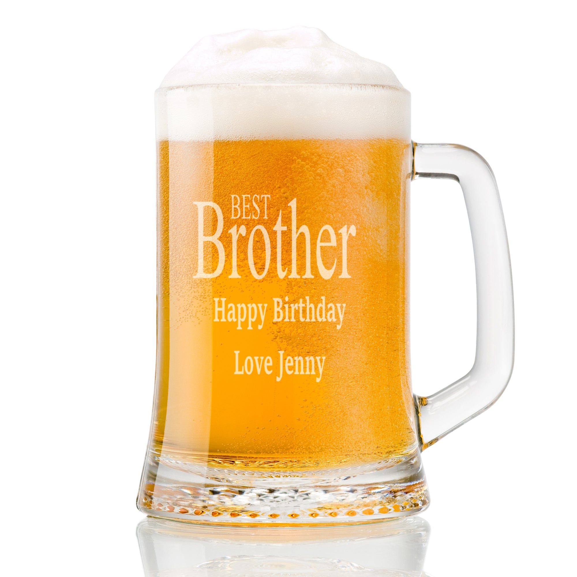 Personalised Engraved Brother Beer Glass Tankard One Pint Gift