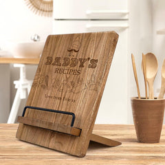 Personalised Daddy's Recipe Book Or Tablet Stand For Kitchen Gift