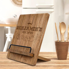 Personalised Any Name Male Recipe Book Or Tablet Stand For Kitchen Gift