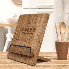 Personalised Any Name Female Recipe Book Or Tablet Stand For Kitchen Gift
