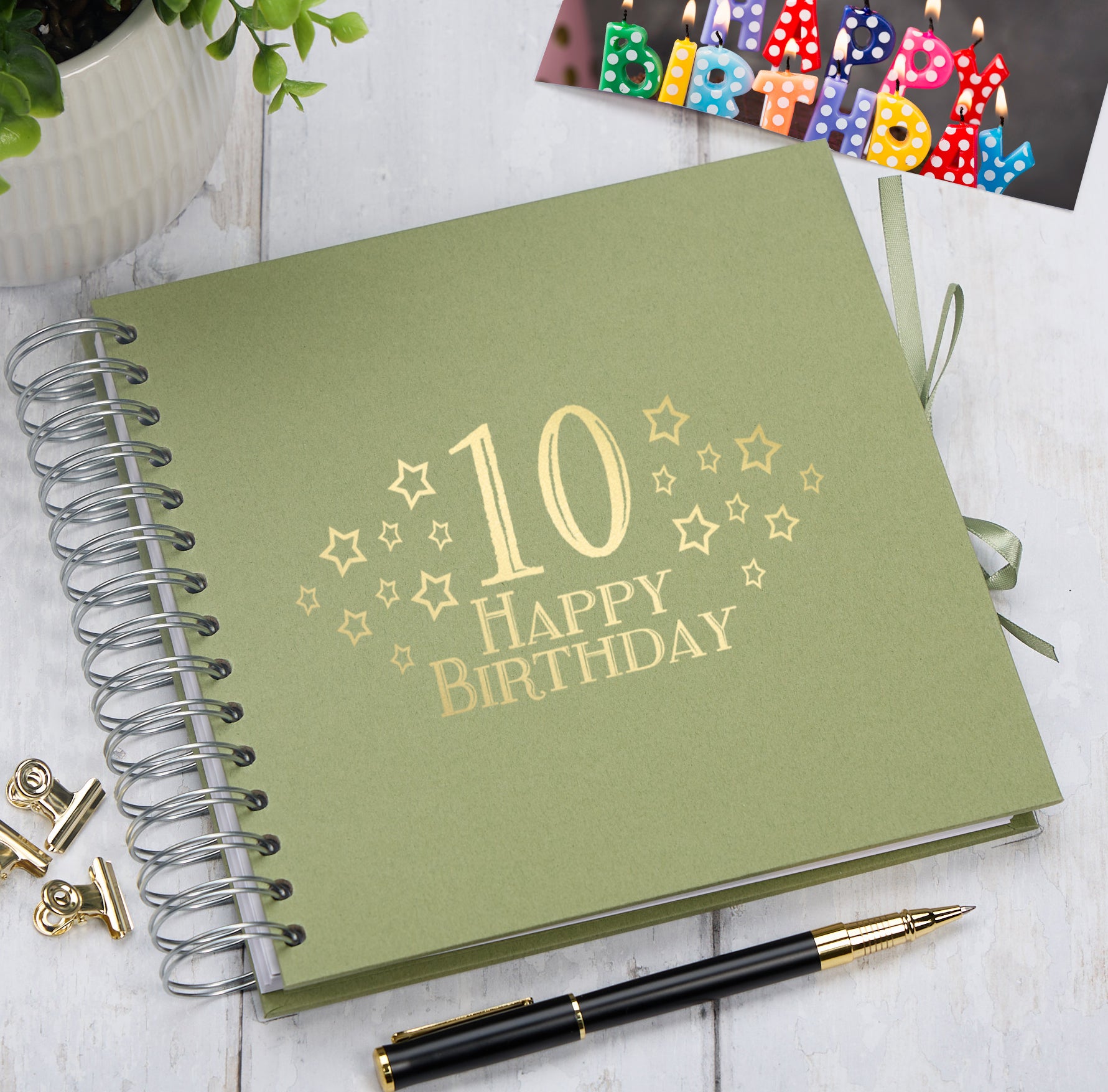 10th Birthday Memory Scrapbook Album With Star Design Various Colours Available