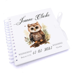 Personalised Baby Scrapbook or Photo Album My First Year Woodland Owl