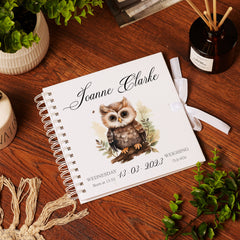 Personalised Baby Scrapbook or Photo Album My First Year Woodland Owl