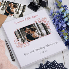Personalised Our 60th Wedding Anniversary Linen Photo Album Custom Photo Keepsake Couple Gift