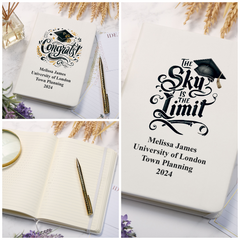 Personalised Graduation Gift Leatherette Notebook Various Designs