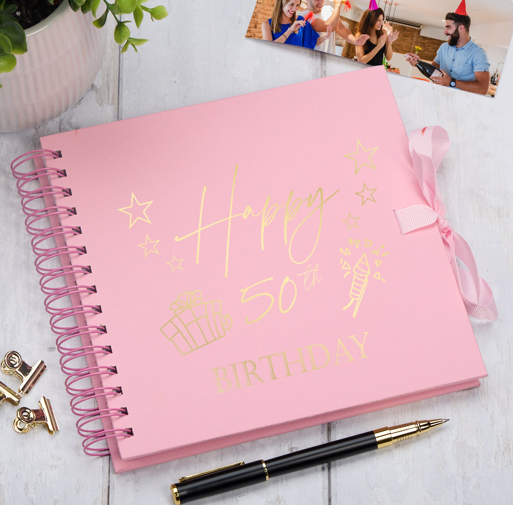50th Birthday Memory Scrapbook Album With Present Design Various Colours Available