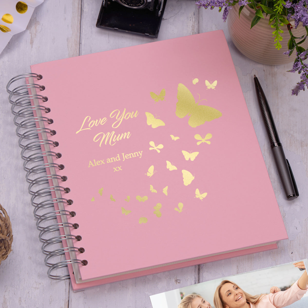 Large Personalised Mum Photo Album Memory Keepsake Gift Multiple Colours With butterflies