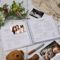 Personalised Pregnancy Journal and First Year Record Book Rabbit Themed