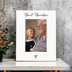 White 6x4 Portrait Picture Photo Great Grandson With Heart