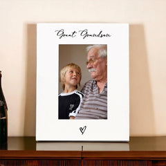 White 6x4 Portrait Picture Photo Great Grandson With Heart