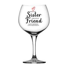 Personalised Sister Birthday Gin Cocktail Drink Glass Any Occasion