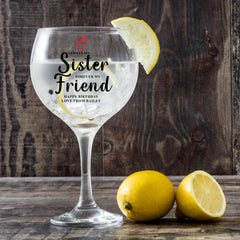 Personalised Sister Birthday Gin Cocktail Drink Glass Any Occasion