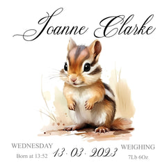 Personalised Baby Keepsake Box Memories Gift With Woodland Squirrel