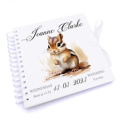 Personalised Baby Scrapbook or Photo Album My First Year Woodland Squirrel