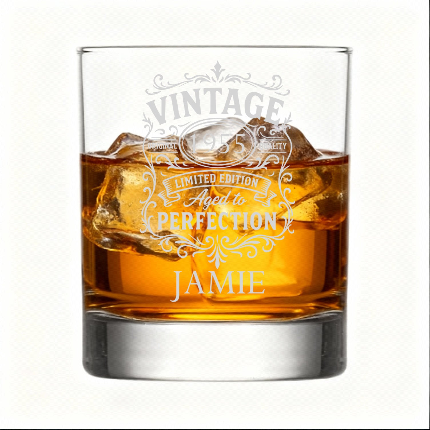 Personalised Bespoke Birthday Whisky Glass Any Age 70th, 60th, 50th, 40th, 30th