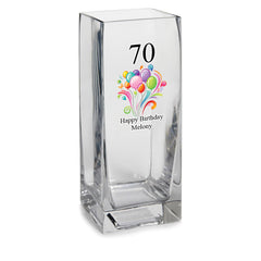 Personalised Birthday Flower Vase Gift Any Age 70th, 60th, 50th, 40th, 30th, 21st