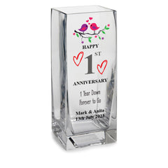 Personalised 1st Anniversary Flower Vase Gift For Couple Husband Wife