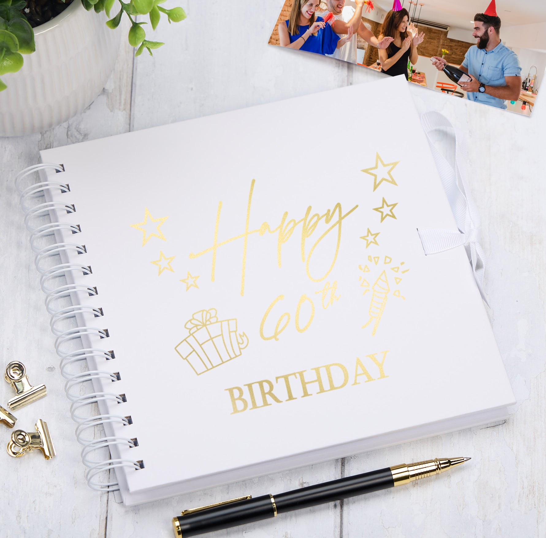 60th Birthday Memory Scrapbook Album With Present Design Various Colours Available