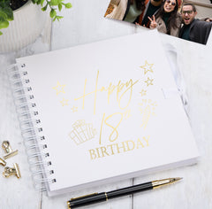 18th Birthday Memory Scrapbook Album With Present Design Various Colours Available