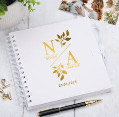 Personalised  Wedding Guest Book Reception Guestbook With Initials and Names