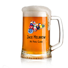 Personalised Pool Or Snooker Themed Beer Mug Tankard Gift Birthday Or Events