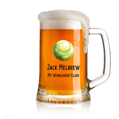 Personalised Tennis Themed Beer Mug Tankard Gift Birthday Or Events